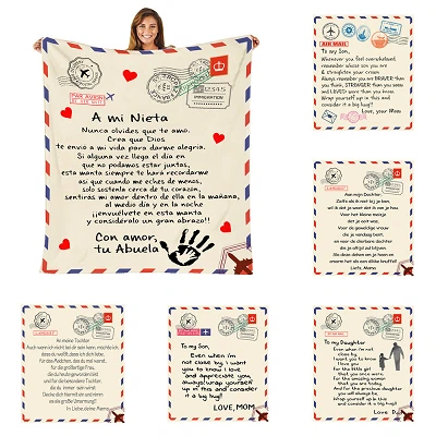 Letter Pattern Fleece Blanket